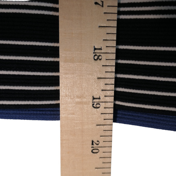 NEW Loft Mini Wrap Skirt Womens XL Blue Stripe Knit Career Casual Stretch $69 - Picture 6 of 8